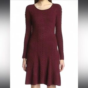 Josie Natori Burgundy Knit Dress